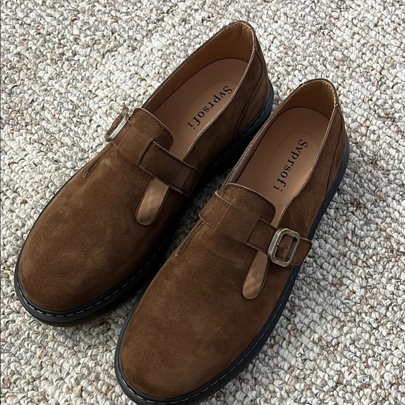 Svprsofi Brown Suede Loafers with Buckle Detail - Picture 1 of 6